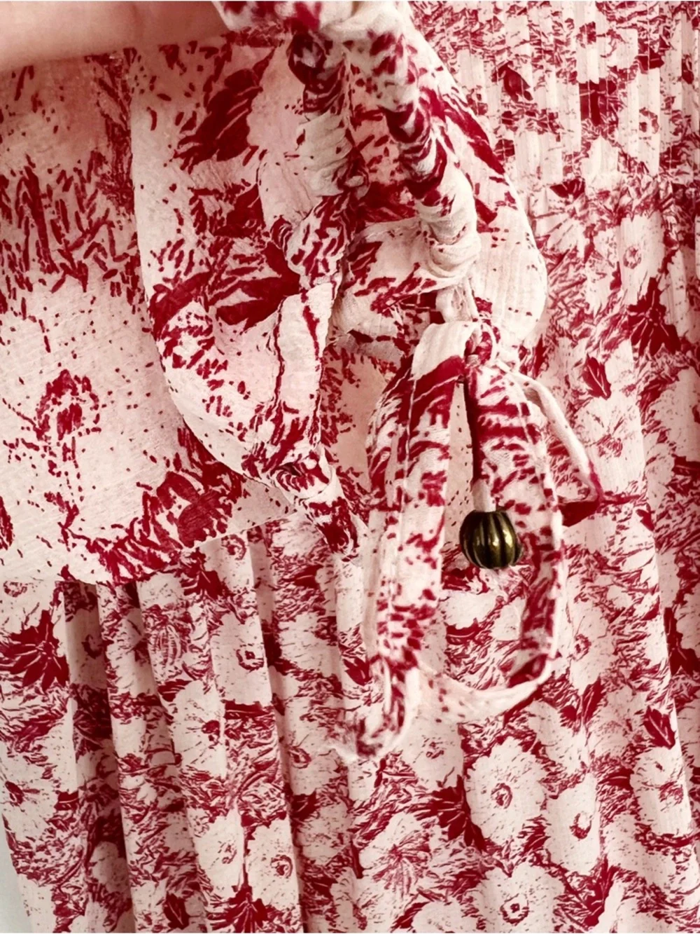Free People These Dreams Floral Mini Dress in Tea Combo Size Medium
